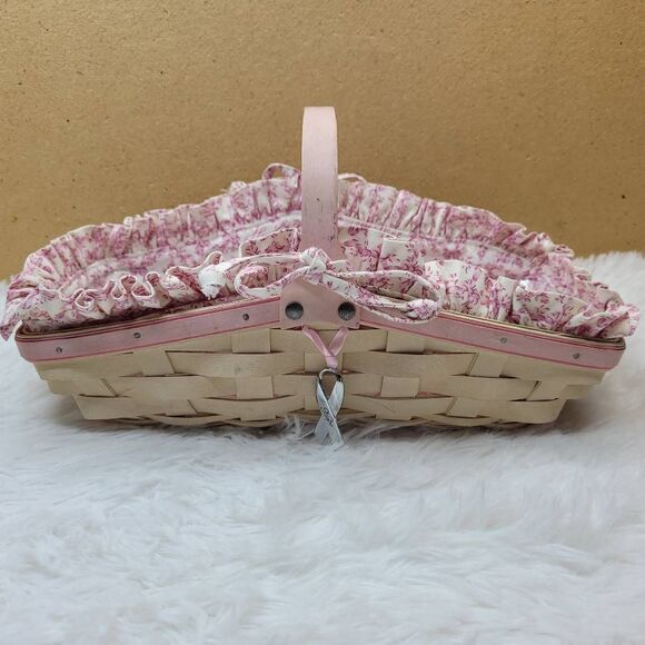 Longaberger Horizon of Hope Rosebud Basket w/ Liner, Tie-On and Protector - Picture 1 of 11